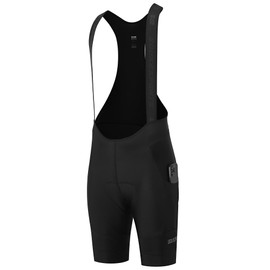 Souke Sports Men's Padded Cycling Bib Shorts with 2 Side Pockets Bike Bib Pants with High Stretch Straps Anti-Slip Leg Grips Black