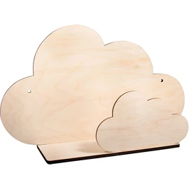 Rayher Wooden Construction Kit Shelving Cloud, FSC Mix Credit, Natural, 35 x 10 x 21 cm, 5-Piece Kit, Children's Shelf, Made of Wood, for Painting, 62975505