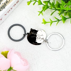 MUCOOS 2 Sets of Key Chains, Gifts for Friends and Sisters, Novelty Design, Gifts for Couples, Cute Animal Keyring Set, Colour 6, S