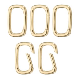 PATIKIL Spring Oval Clip Pendant Clasp, 5Pcs Spring Ring Buckle Necklace Clasps and Closures Charm Clasp Necklace Bracelet Extender Connector for Jewelry Making (M, Gold)