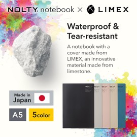 NOLTY NOTE × LIMEX, A5 Log Type Notebook, 3.5mm Grid, 176 Sheets, Granite Black, NTL1211
