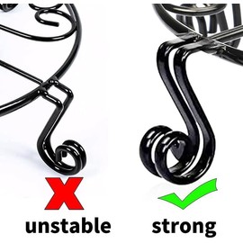 2 Pack 12"x3.1" Black Plant Stand for Flower Pot Heavy Duty Potted Holder Indoor Outdoor Metal Rustproof Iron Garden Container Round Supports Rack for Planter Bronze,Pumpkin Stand Outdoor