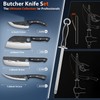 TIVOLI Professional Butcher Knife Set for Meat Processing, 7Pcs High