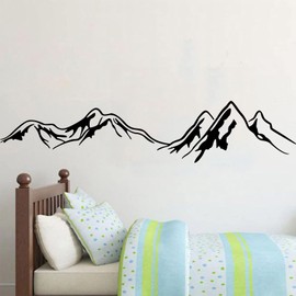 Quanyuchang Big Mountains Wall Stickers for Living Room, Family Landscapes Wall Decals Inspirational Wall Art Decor Wallpaper for Bedroom Home Background Decoration