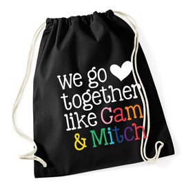 Hippowarehouse we go together like cam and mitch Drawstring Cotton School Gym Bag 37cm x 46cm, 12 litres