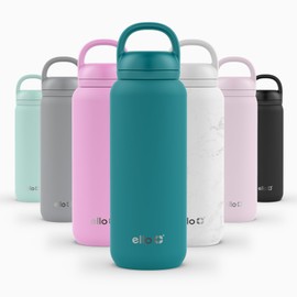 Ello Cooper Twist 32oz Stainless Steel Water Bottle with Chug Lid | Leak Proof | Double Walled and Vacuum Insulated | Built in Carry Loop | Dishwasher Safe | Antigua