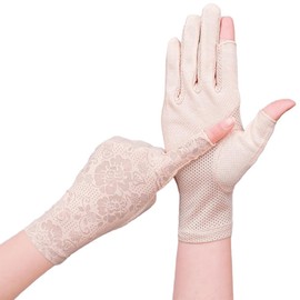 INOGIH Womens Sun Gloves Cotton Full-Finger UV Protection Touchscreen Driving Gloves for Outdoor Sports Cycling