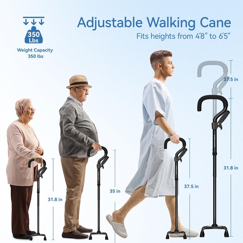KingPavonini Canes for Women/Men with Second Handle, Foldable & Adjustable