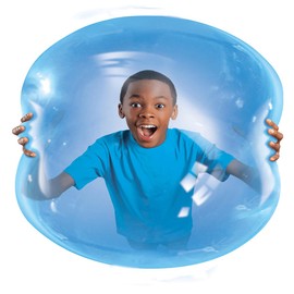 Wubble Super Bubble Ball - Blue (With Pump) | Looks Like a Bubble, Plays Like a Ball! | Inflates to 80cm Tall | Outdoor Garden Toys | Ages 6+ | Packaging may Vary