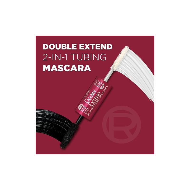L'Oreal Paris Makeup Double Extend Tubing Mascara, Lengthening 2 Step