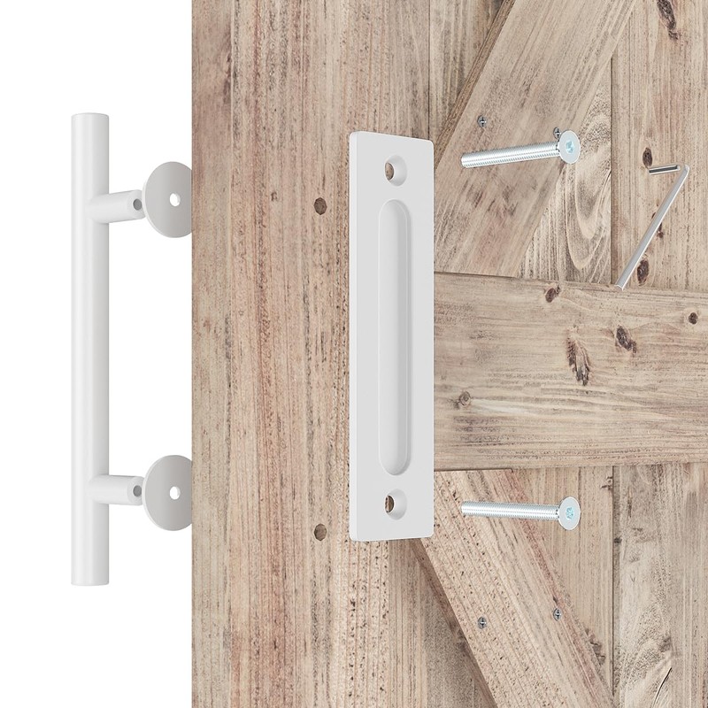 SMARTSTANDARD 12" Barn Door Handles,Sliding Barn Door Pull Handle White