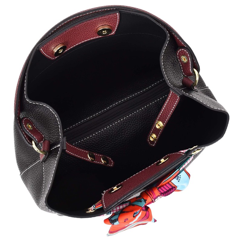 Womens Faux Leather Handbag Shoulder Tote with Cosmetics Bag Willow
