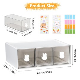2Pcs Plastic Tea Bag Organizer, SHAIDOJIO Clear Tea Holder with Lable and Stickers, Drink Packet Storage with Drawer for Coffee Sugar Snacks, Coffee Pod Box for Home Kitchen Pantry Drawer Cabinet