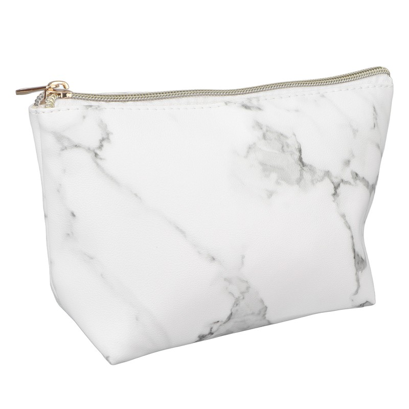 3Pcs Women Cosmetic Bag Marble Print Makeup Case Storage Handbag