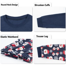 ELUTONG Boy's Christmas Pajamas Cotton Kids Santa Claus Pjs Toddler Clothes Long Sleeve Sleepwear Sets 6 Years