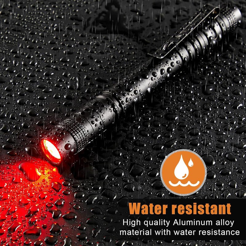 MODOAO Red Light LED Torch, 4 Pack High Power LED