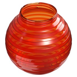 KastLite 6" Globe Light Bulb Cover with 3.25" Threaded Screw-in Neck - Acrylic Plastic Replacement for Ceiling Lamp Shades, Outdoor Mood Lighting Fixtures & Camper Awning Lights - Orange, Striped