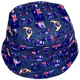 Navy Australian Flag of Flags Bucket hat by Tribe Afrique
