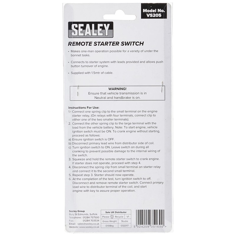 Sealey VS205 Remote Starter Switch