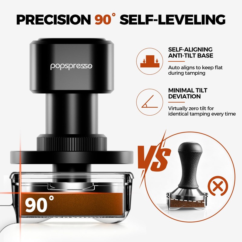 Popspresso 53.3mm Espresso Tamper, Impact Design Coffee Tamper with Sound