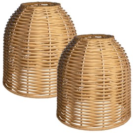 Rattan Lampshade coastal dome shape small lamp shades For Table lamps Hanging lamp pendant light covers replacement traditional shades,set of 2