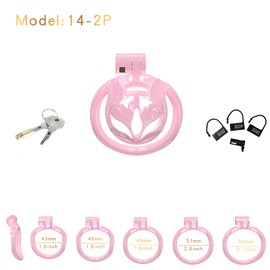 Men's Mini Inverted Concave Resin Breathable Cage with 5 Fixed Arc Rings (43mm/46mm/49mm/51mm/55mm) (Pink, 14-2)