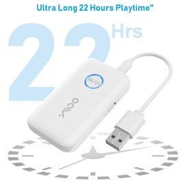 YMOO Bluetooth 5.3 Transmitter Receiver, 2-in-1 Wireless Bluetooth Adapter,3.5mm Low Latency Audio Adapter,Bluetooth Transmitter for Tv to Headphones, (White)