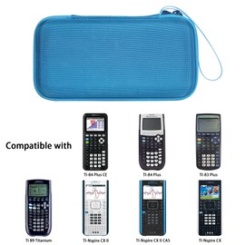 co2CREA Hard Case compatible with Texas Instruments TI-84 Plus CE/TI-84 Plus/TI-Nspire CX II CAS/TI-Nspire CX II/TI-83 Plus/TI-89 Titanium/TI-85 / TI-86 Color Graphing Calculator, Blue