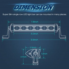 Amber LED Light Bar 6 Inch, Niwaker 2Pcs 96W Flood LED Pods Single Row Driving Lights Backup Lights Off Road Fog Light for Truck Wrangler E-Bike Motorcycle SUV UTV ATV Boat