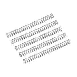 sourcing map Compression Spring, 5Pcs 304 Stainless Steel, 2mm OD, 0.3mm Wire Size, 20mm Free Length, Silver Tone