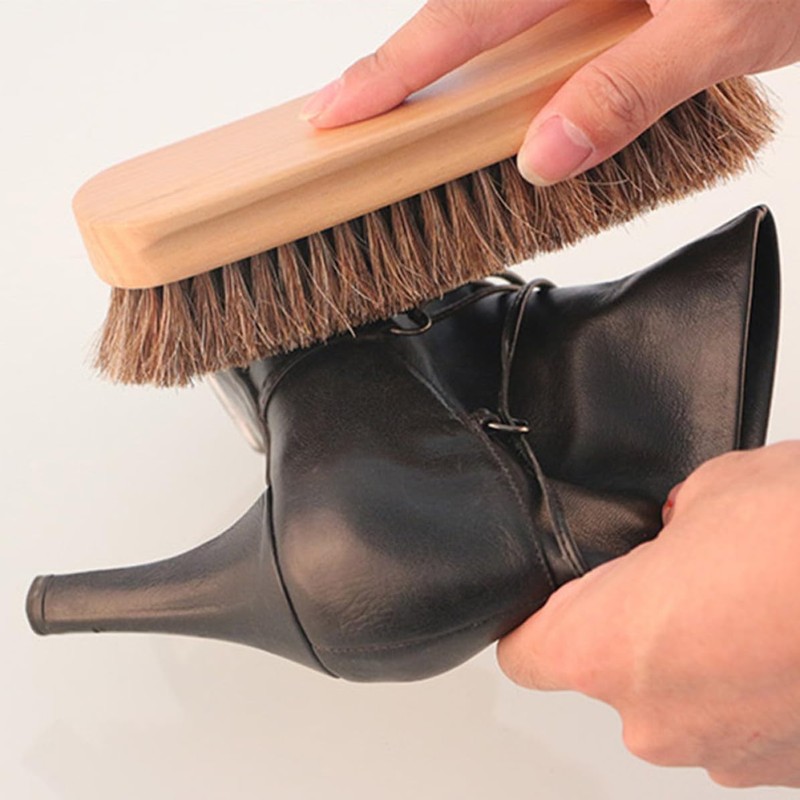 Cepillo para Zapatos de Crin de Caballo y Madera IMUSINICE