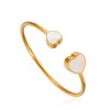 JJDreams Inlaid Shell Bangle Love Heart Open Bracelet Boho Open