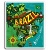 2 x 10cm Brazil Map Rio Travel Vinyl Stickers -