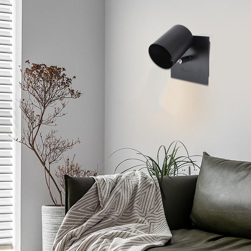 Black GU10 Bulb Holder Modern Lamp Base Metal Light Socket