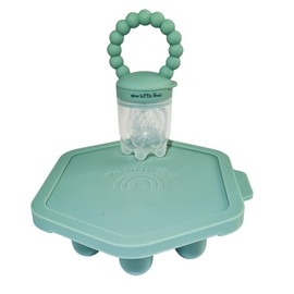 Wee Little Ones Premium Silicone Baby Fruit Feeder Pacifier – Includes Freezer Tray and Popsicle Molds for Teething Relief. Safe Infant Self-Feeding Baby Food Feeder. Perfect for Young Ones!