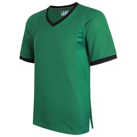 DEHANER Blank Kelly Green Football Jersey for Men Women Replica Mesh Shirts Sports Uniforms Vintage Outfits Pullover Tops Black Neck-Kelly Green Jersey,Men Size XX-Large
