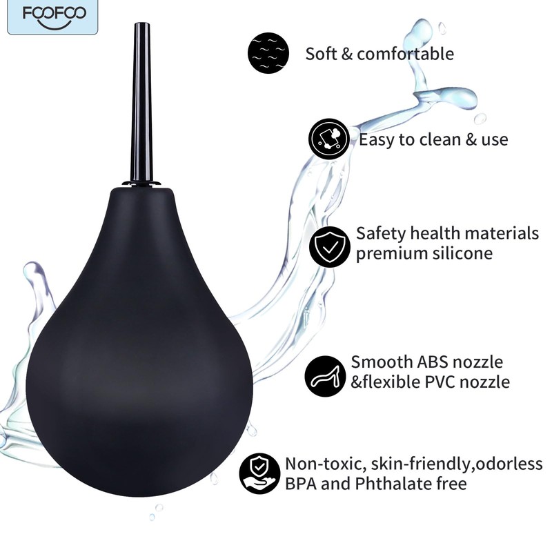 Enema Bulb Douche Enema Kit (4 Nozzles) for Men &