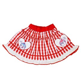 Nakata Co. Anpanman Dokin-chan Gingham Check Skirt, Red/Blue, 90/95/100, red