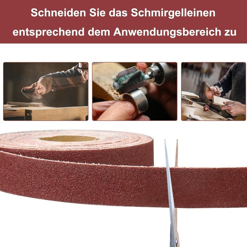 320 Grit Continuous Sandpaper Roll,1" x 32.15 Feet Emery Cloth