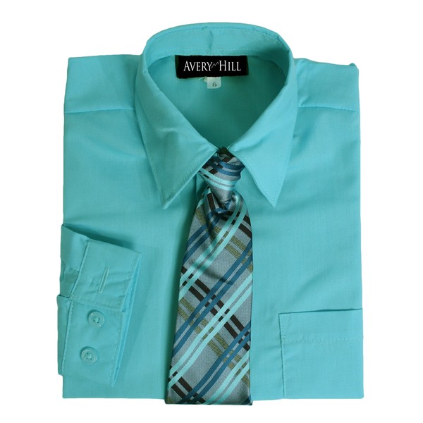 Avery Hill Camisa de vestir de manga larga para niños con corbata Windsor, Arctic, 12