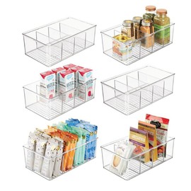 Organizador Caja de Almacenamiento Plastico 4 Divisiones Recpiente Multiuso para Hogar Oficina | 26.3x15.5x9cm