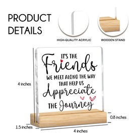 Friend Gifts, Friendship Gifts for Women Men, Gifts for Best Friend, Bestie Gifts for Soul Sister Brother Acrylic Plaque for Home Office Bedroom Tabletop Shelf Birthday Easter