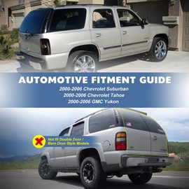 AUTOWIKI LED Tail Lights Fit for 2000-2006 Chevy Suburban/Tahoe/GMC Yukon (not fit Double Door/Barn Door Style models) Tail Lamp Assembly (Black/Clear) 1 Set