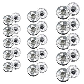 Sewing Snaps 90Sets 3 Sizes Sew on Buttons Metal Fastener Buttons Press Button for Sewing Clothing Silvery and Black (10mm/14mm/16mm Silvery 90sets)