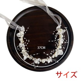YFFSFDC Hair Ornament, Garland, Pearl, Crystal Beads, Cute, Flower Ornament, Hair Accessory, Headband, Children's Headdress, Wedding, Photo Shoot, Recital, School Entrance Ceremony, Reception, Graduation Ceremony, Girls