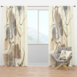 DesignQ Blackout Curtains 'Gold Glam Squares VIII' Curtains for Bedroom, Curtains for Living Room, Curtains & Drapes - Thermal Insulated -Single Panel -52x63