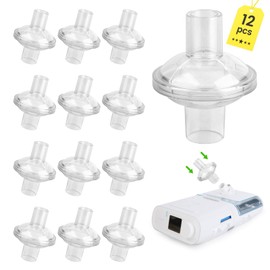12 Pack Universal Fit in-Line Filters for CPAP and BiPAP Machine, Filter Resmed Airsense/Aircurve 10/11 Supplies, Dreamstation 2 Replacement Accessories Parts, C Pap 22/25mm Tube Machines