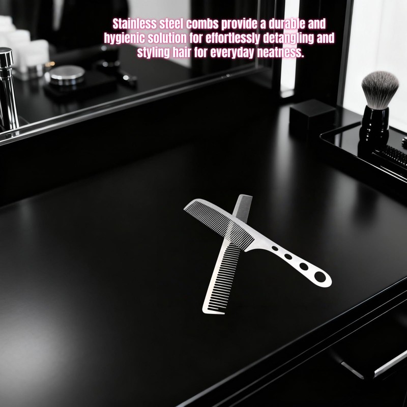 2 Pcs Metal Comb, Stainless Steel Fine Tooth Comb Set,