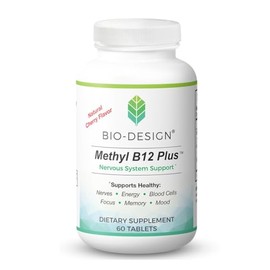 Bio-Design Methyl B12 Plus Nervous System Support Supplement - Full Spectrum Natural Bioactive Methylated B Vitamins - Supports Healthy Nerves, Blood Cells, Memory, & Mood- 60 Sublingual Tablets