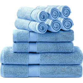 Simpli-Magic 10 Piece Blue Bath Towel Set Full Case